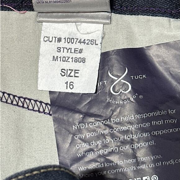NYDJ Barbara Bootcut Denim Jeans Size 16 Embellished Pockets Dark Wash - Picture 11 of 11